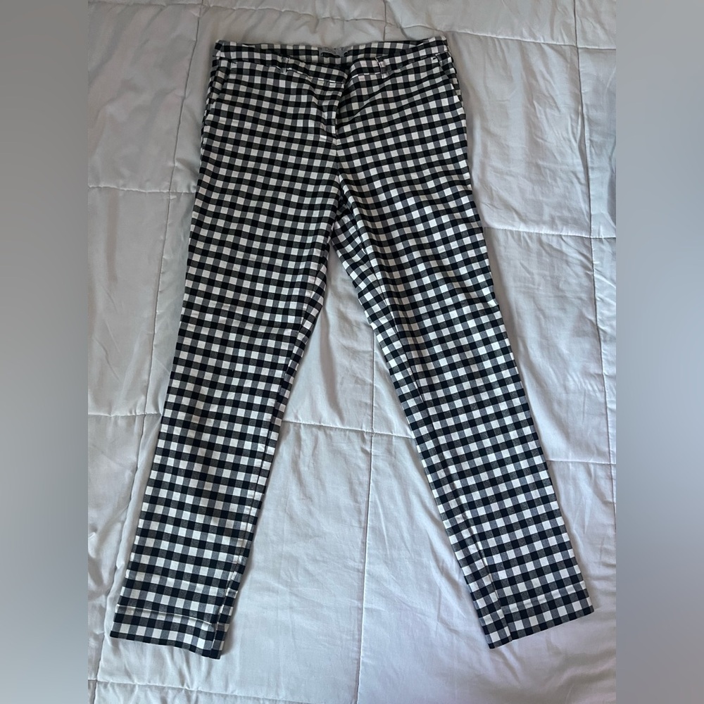 Dalia Black and White Gingham Women Jeans